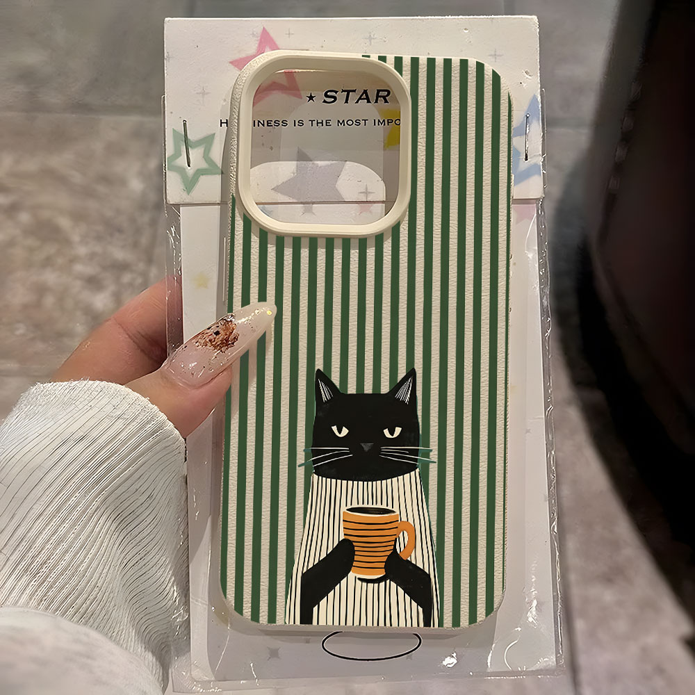 Funny Coffee Cat Pattern Lyche - огляд і ціна Phone Cases Xr Iphone